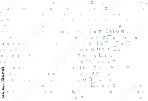 Light BLUE vector background with circles, rectangles.