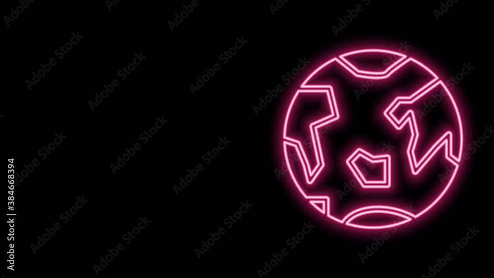 Glowing neon line Planet Earth icon isolated on black background. 4K Video motion graphic animation Glowing neon line Planet Earth icon isolated on black background. 4K Video motion graphic animation