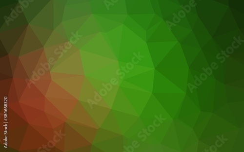 Light Green  Red vector shining triangular pattern.