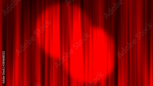 赤いカーテン　ステージカーテン　スポットライト
Red curtain material. Drape curtain. Spotlight.