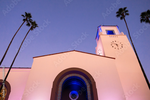 Los Angeles Union Station at night photo