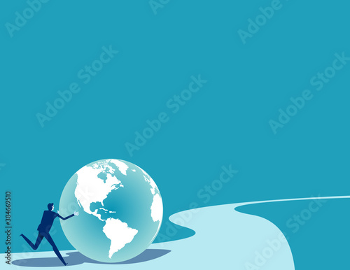 The direction of movement of the world by humans