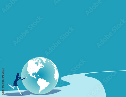 The direction of movement of the world by humans