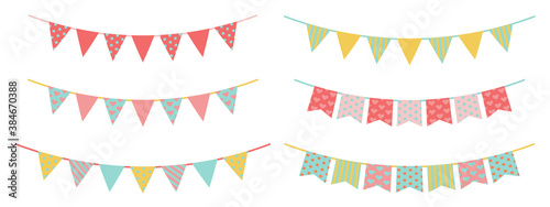 Set of colorful garlands, vector illustration