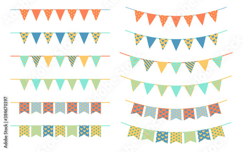 Set of colorful garlands, vector illustration
