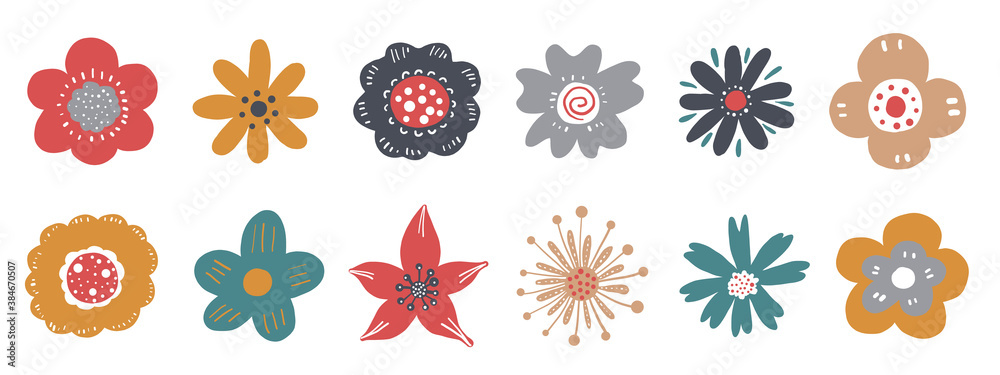 Set of flower, vector illustration.