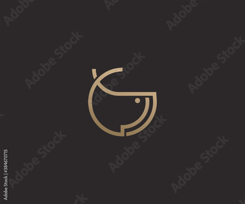 Abstract luxury whale logo design template