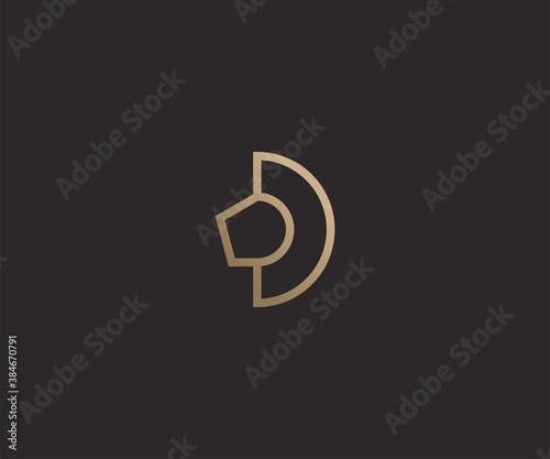 Abstract luxury lion head logo design template
