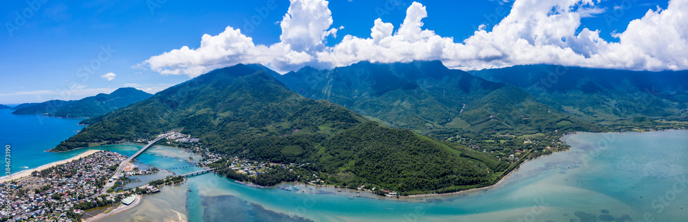 Aerial view of Lang Co bay and beach, Hai Van pass, Lap An lagoon, Hue, Vietnam.