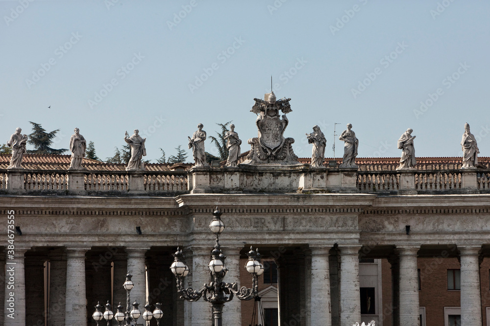 Statues of Alexander VII Pont Max at St. Peters Square, Vatican City, Rome, Italy