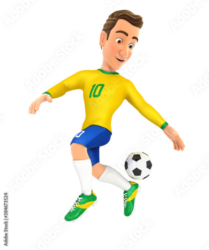 3d soccer player yellow jersey backheel control © 3Dmask