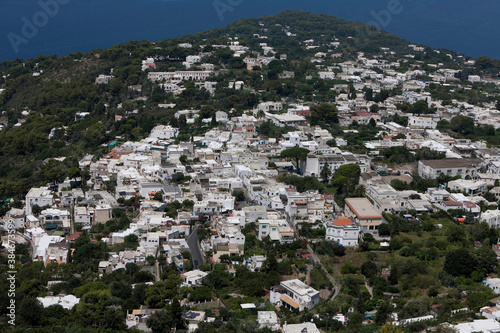 View of village in Tyrrhenian sea, Capri Island, Italy © Image Republic