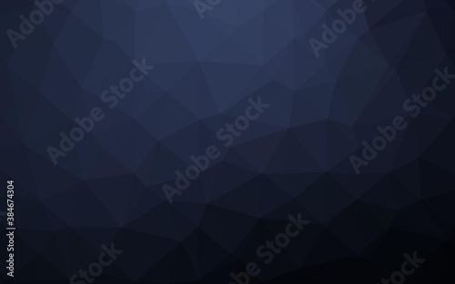 Dark BLUE vector shining triangular background.