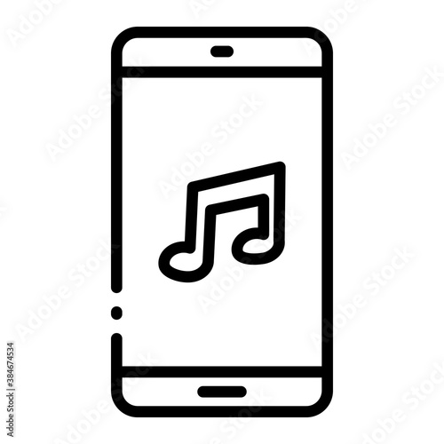 Pixel perfect smartphone music audio player line icon