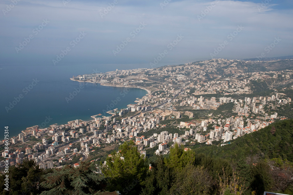 View of Jounieh bay, Beirut, from Harissa, Lebanon