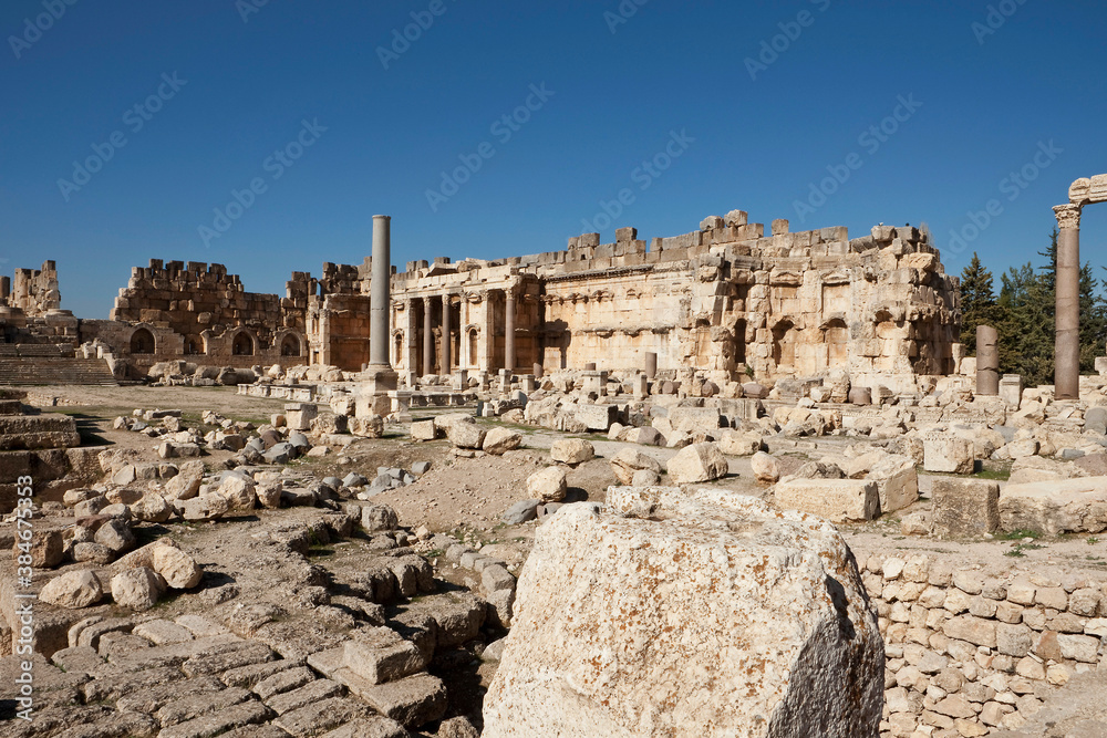 The Great Court of the Temple of Jupiter in Baalbek Roman Ruins, Lebanon