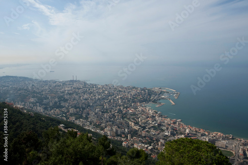View of Jounieh bay, Beirut, from Harissa, Lebanon