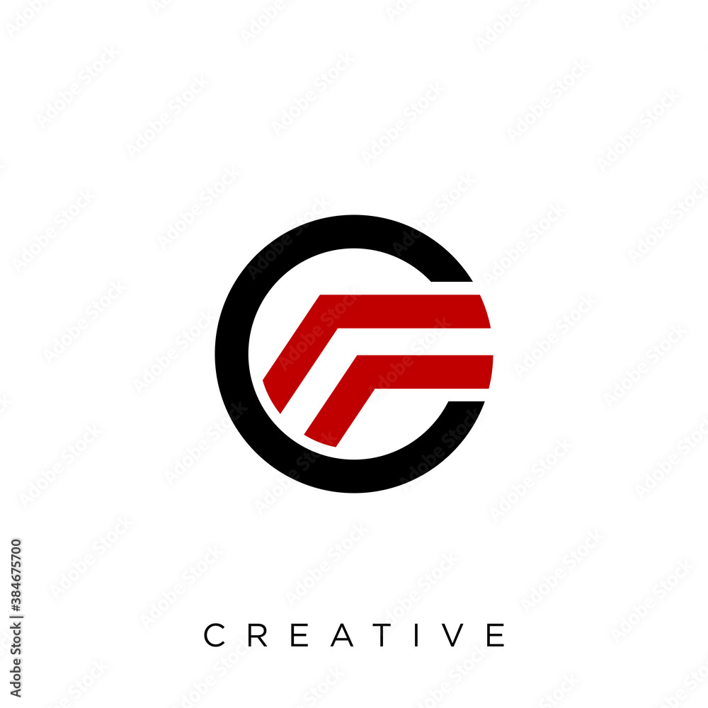 cf circle logo design vector icon symbol