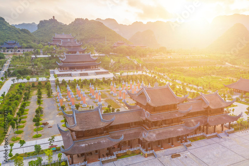 Aerial landscape of Tam Chuc pagoda  The world largest pagoda located in Ha Nam province of Vietnam.