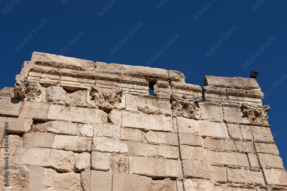 Details of the wall in Baalbek Roman Ruins, Lebanon