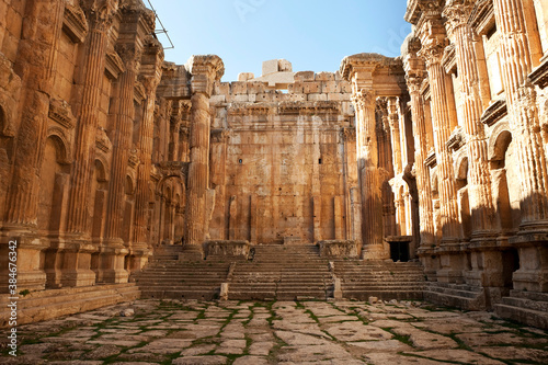 Temple of Bacchus in Baalbek Roman Ruins, Lebanon