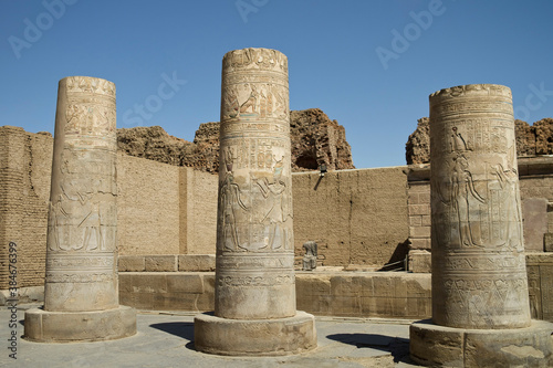 Columns in Temple of Kom Ombo, Aswan, Egypt