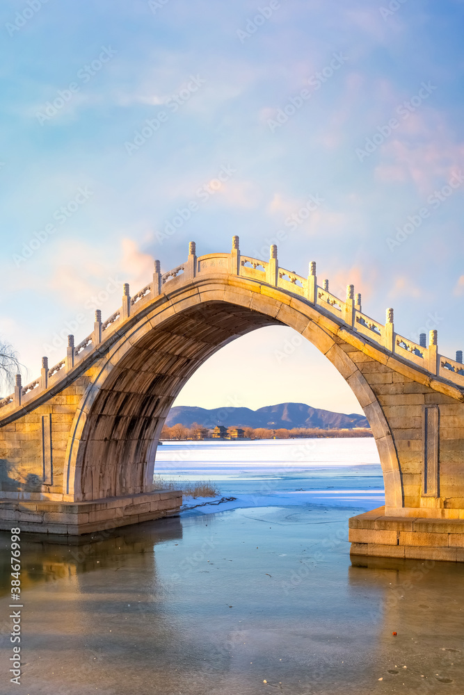 Xiuyi bridge of the Summer Palace in Beijing, China
