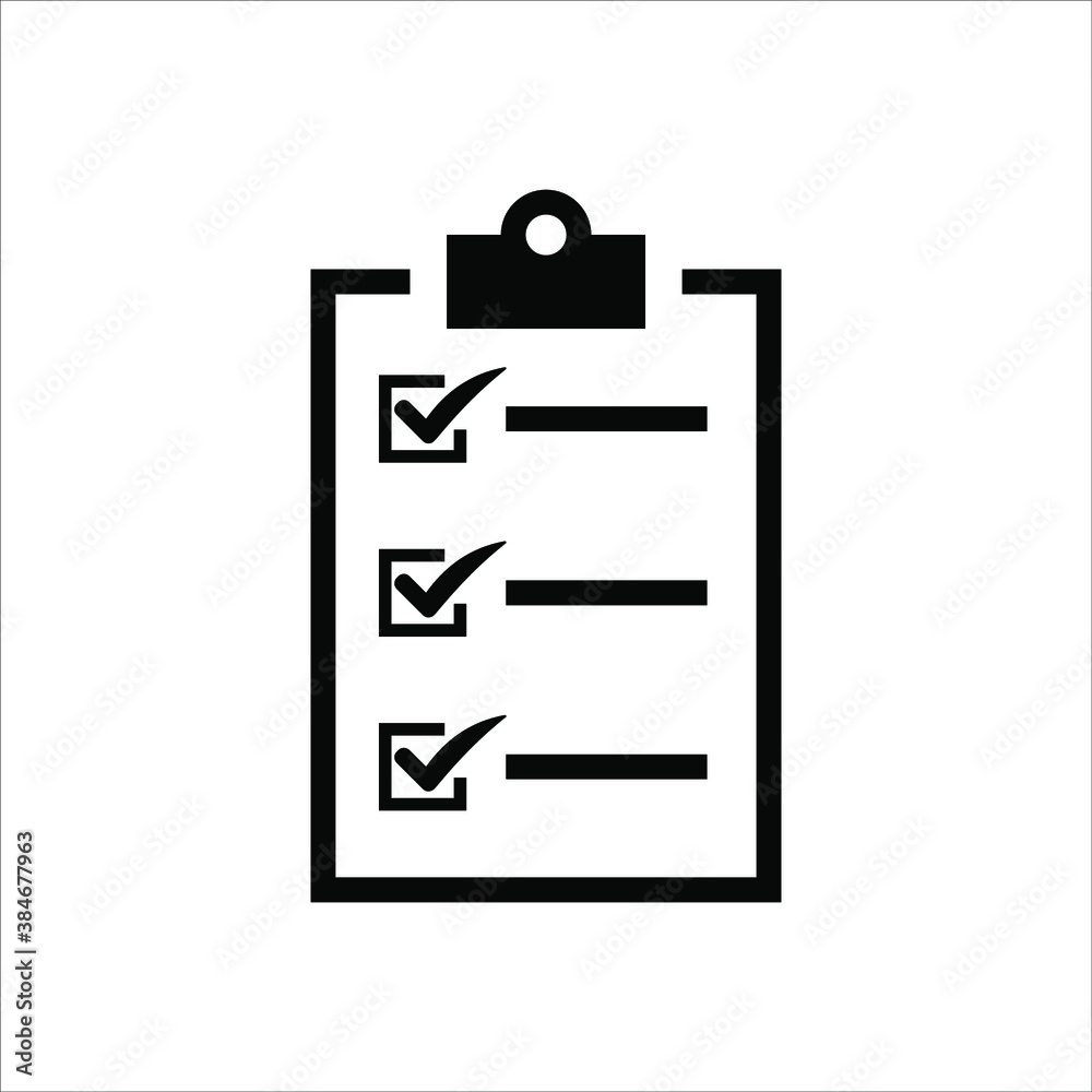 Clipboard icon on a white background Clipboard icon on a white background