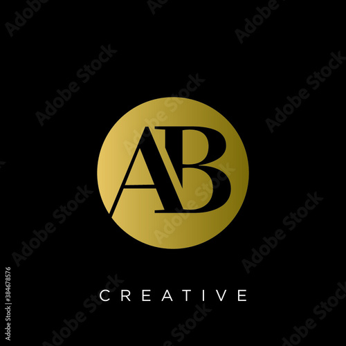 ab luxury logo design vector icon symbol