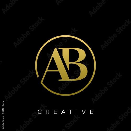 ab luxury logo design vector icon symbol