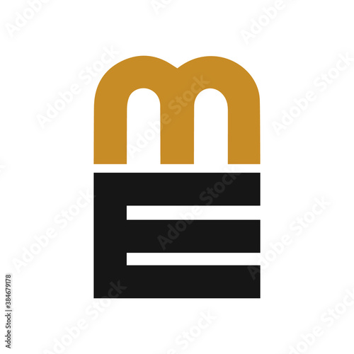 Initial letter em logo or me logo vector design templates