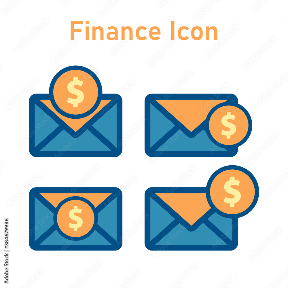 message icon vector. message with money icon .flat design style icon vector concept