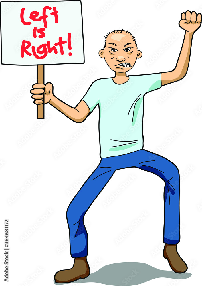 Fototapeta premium Vector illustration of a protester
