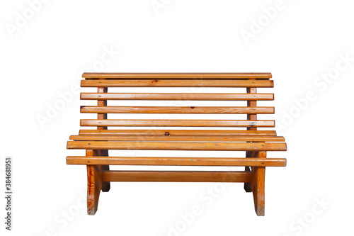 Wooden bench isolated on a white background