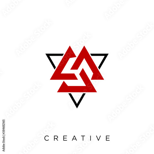 triangle trinity logo design vector icon symbol