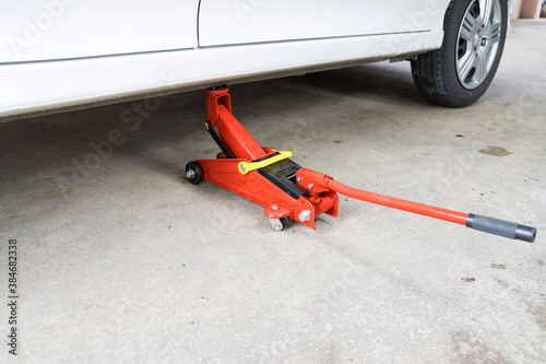 Car floor jack for car for repair check Maintenance of cars 