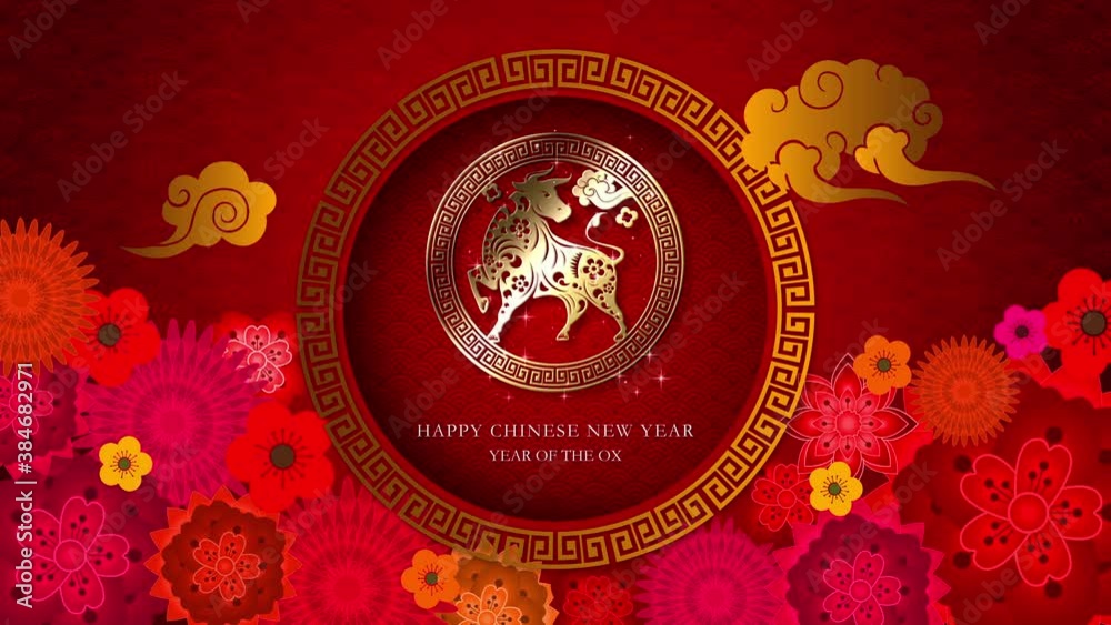 Chinese New Year, year of the Ox 2021, also known as the Spring Festival with the Chinese calligraphy gong xi fa cai or gong hay fat choy, means may you attain greater wealth Chinese New Year, year of the Ox 2021, also known as the Spring Festival with the Chinese calligraphy gong xi fa cai or gong hay fat choy, means may you attain greater wealth