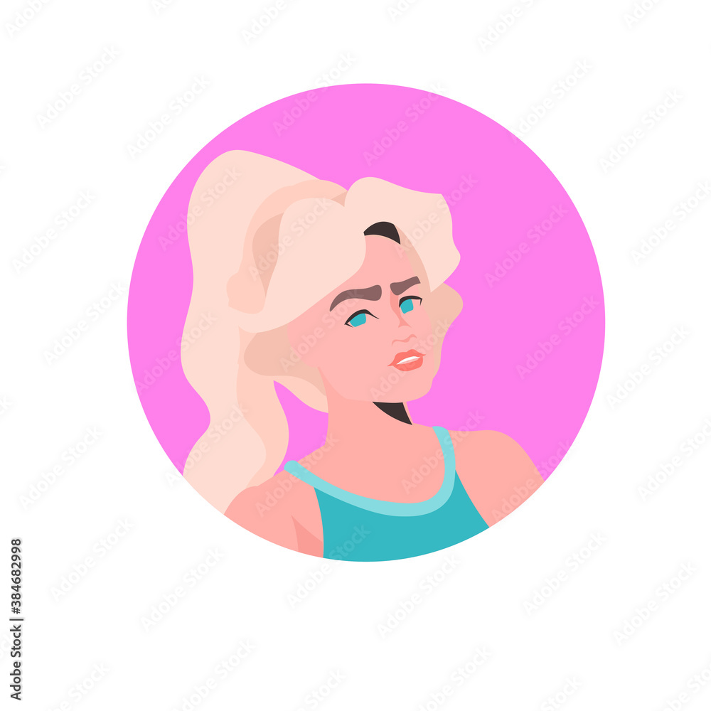 young woman profile avatar beautiful girl face female cartoon character portrait vector illustration young woman profile avatar beautiful girl face female cartoon character portrait vector illustration
