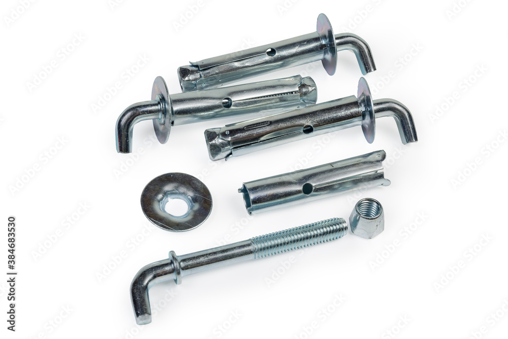 Components of the wall anchor hook and same assembled anchors Components of the wall anchor hook and same assembled anchors