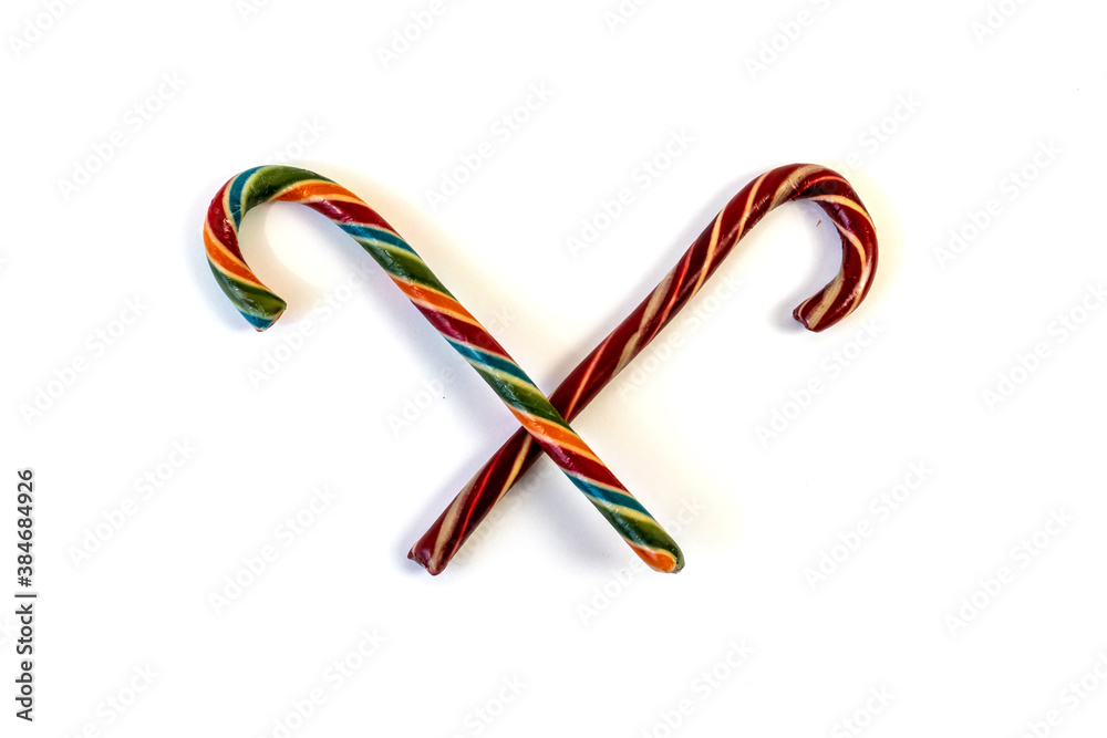 Fototapeta premium Candy Cane, isolate, design element for christmas