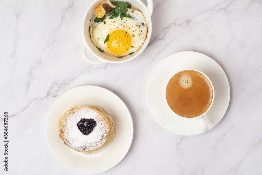 healthy breakfast with organic products.
