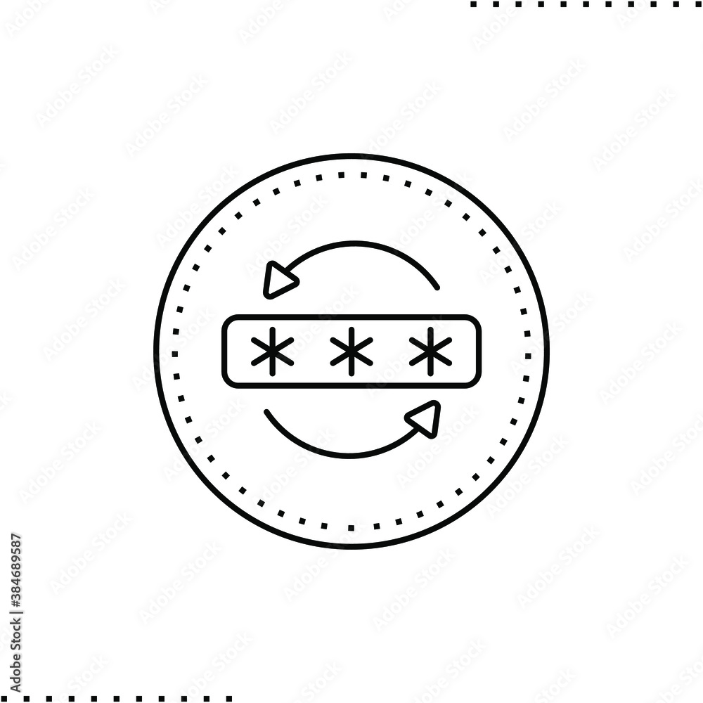 reset password vector icon in outline reset password vector icon in outline