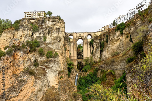 Puente Nuevo in Ronda, Spain spans the 120m deep chasm which divides the city.
