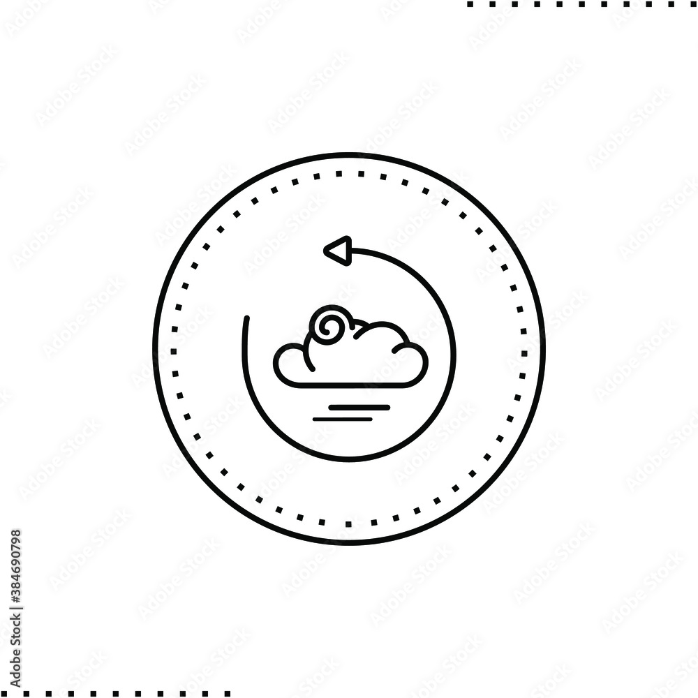 Refresh cloud vector icon in outline Refresh cloud vector icon in outline