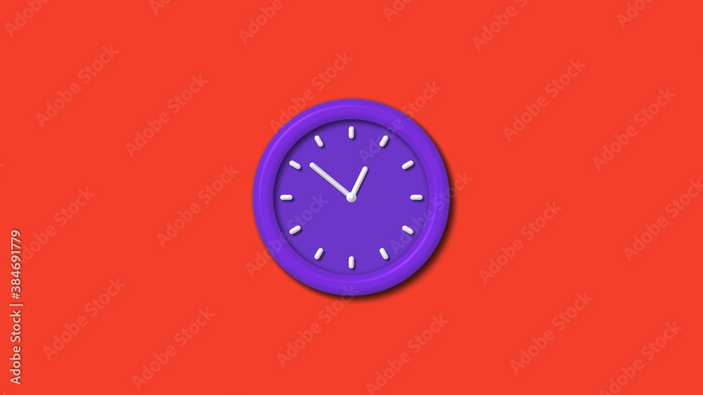 Counting down 3d wall clock isolated on red background, 12 hours 3d wall clock Counting down 3d wall clock isolated on red background, 12 hours 3d wall clock