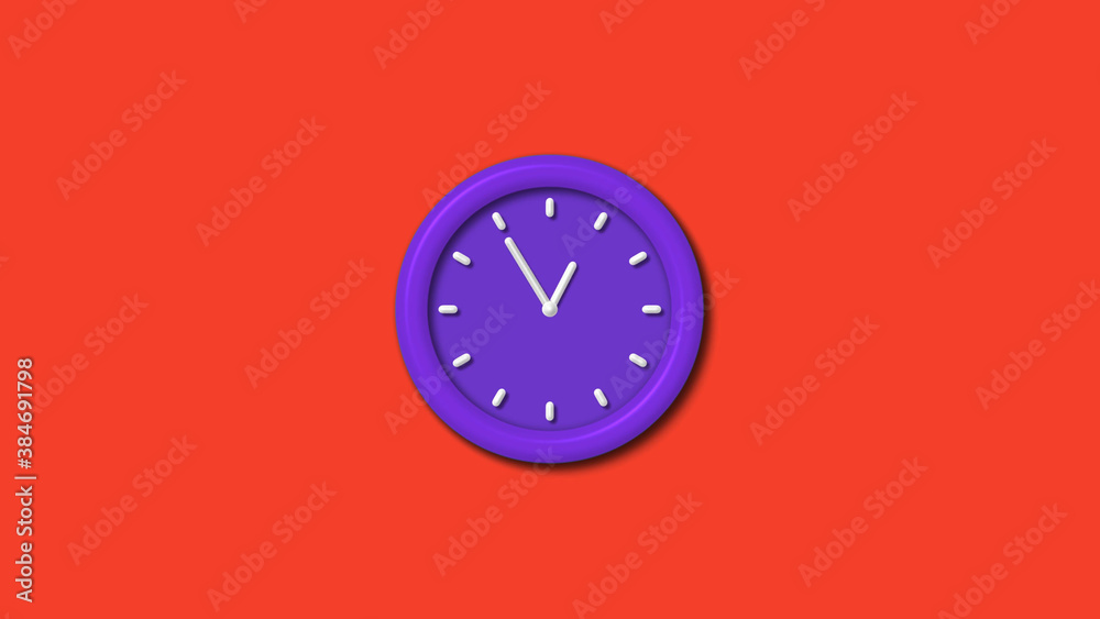 Counting down 3d wall clock isolated on red background, 12 hours 3d wall clock Counting down 3d wall clock isolated on red background, 12 hours 3d wall clock