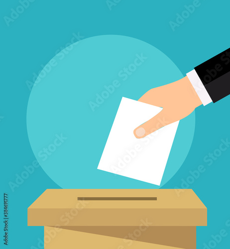hand holding voting paper
