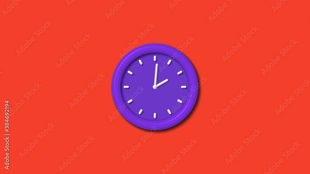 Counting down 3d wall clock isolated on red background, 12 hours 3d wall clock Counting down 3d wall clock isolated on red background, 12 hours 3d wall clock