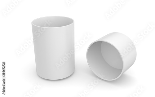 3d mockup glass in white background