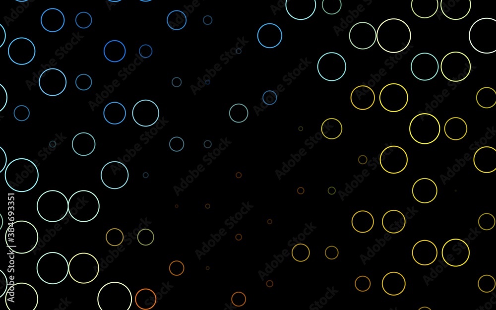 Light Blue, Yellow vector cover with spots.